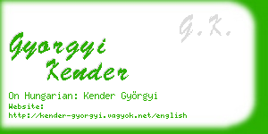 gyorgyi kender business card