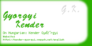 gyorgyi kender business card